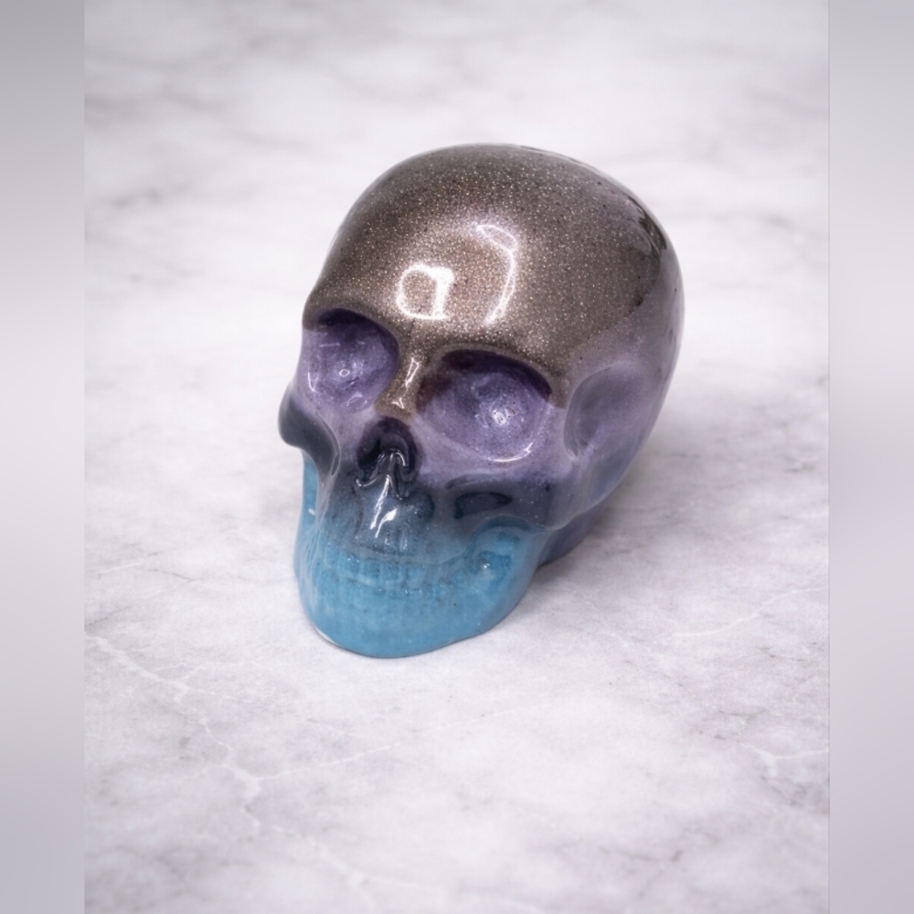 Handmade Resin Multicolor Skull Decor